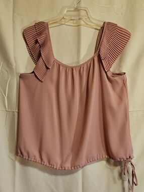 a.n.a Dusty Rose Pleated Strap Tank with Side Tie